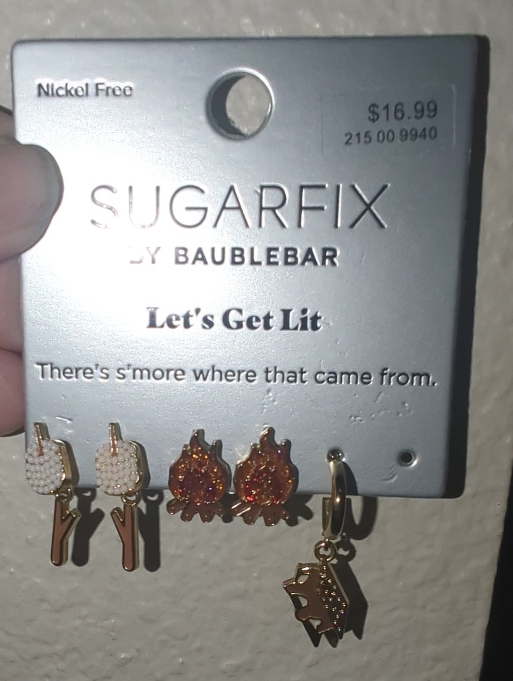 BaubleBar gold and silver charm earring set
